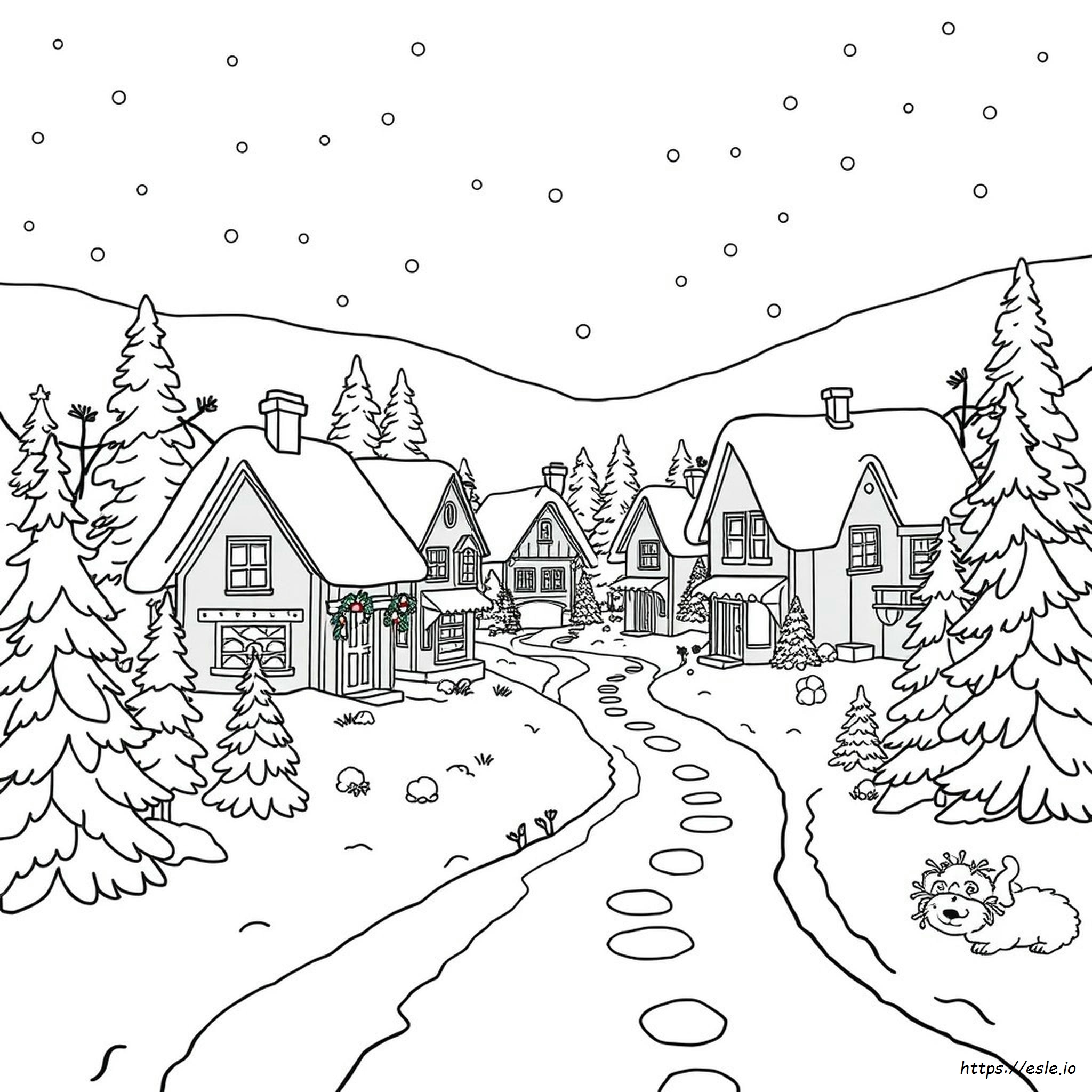 Kerstdorp Kleurplaten Voor Volwassenen kleurplaat