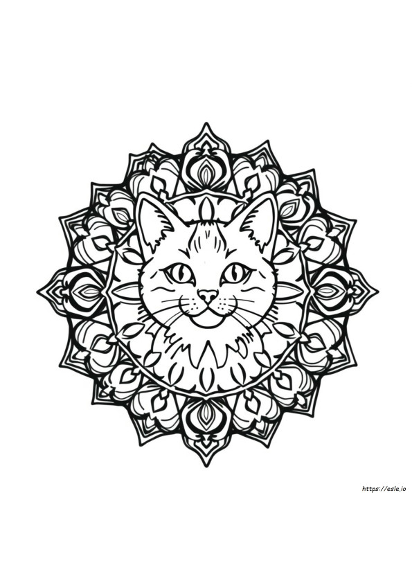 Ingyenesen Nyomtatható Macska Mandala Színező Oldalak