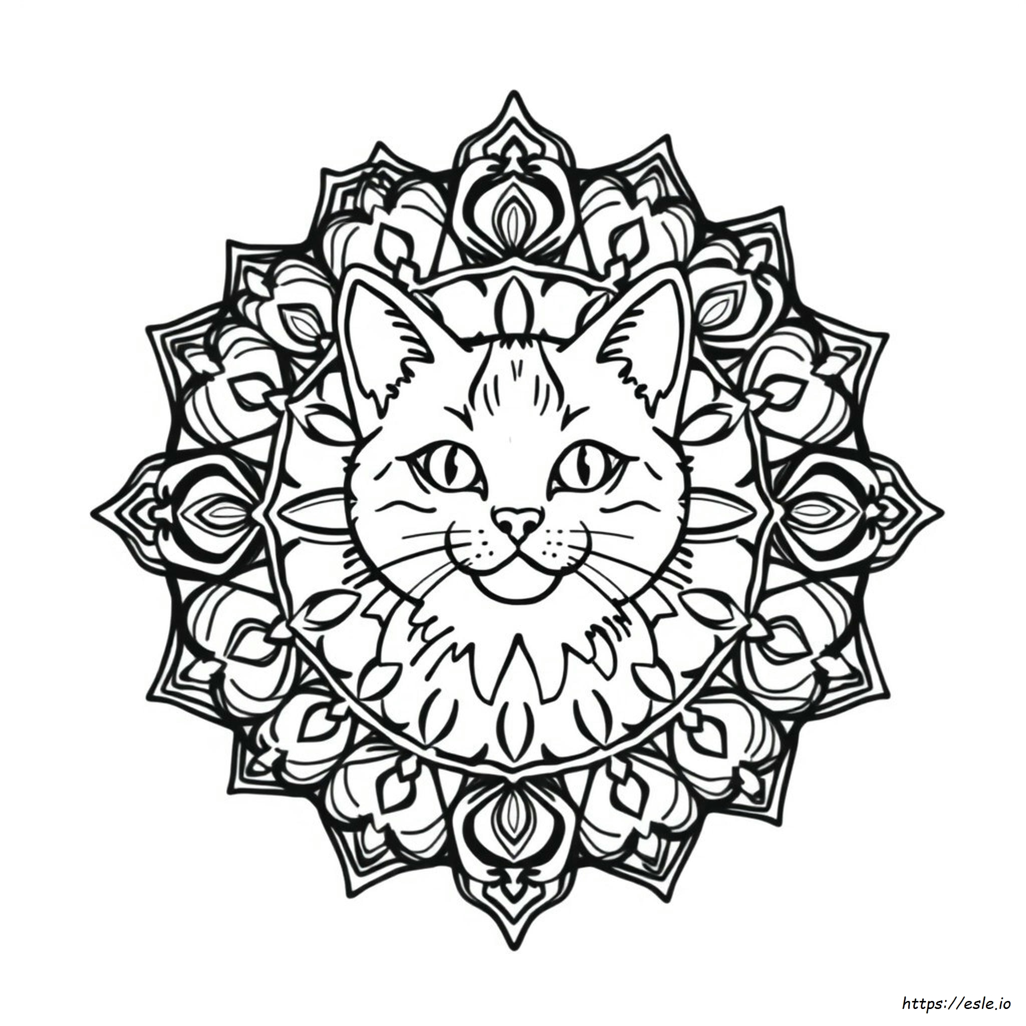 Free Printable Cat Mandala Coloring Pages