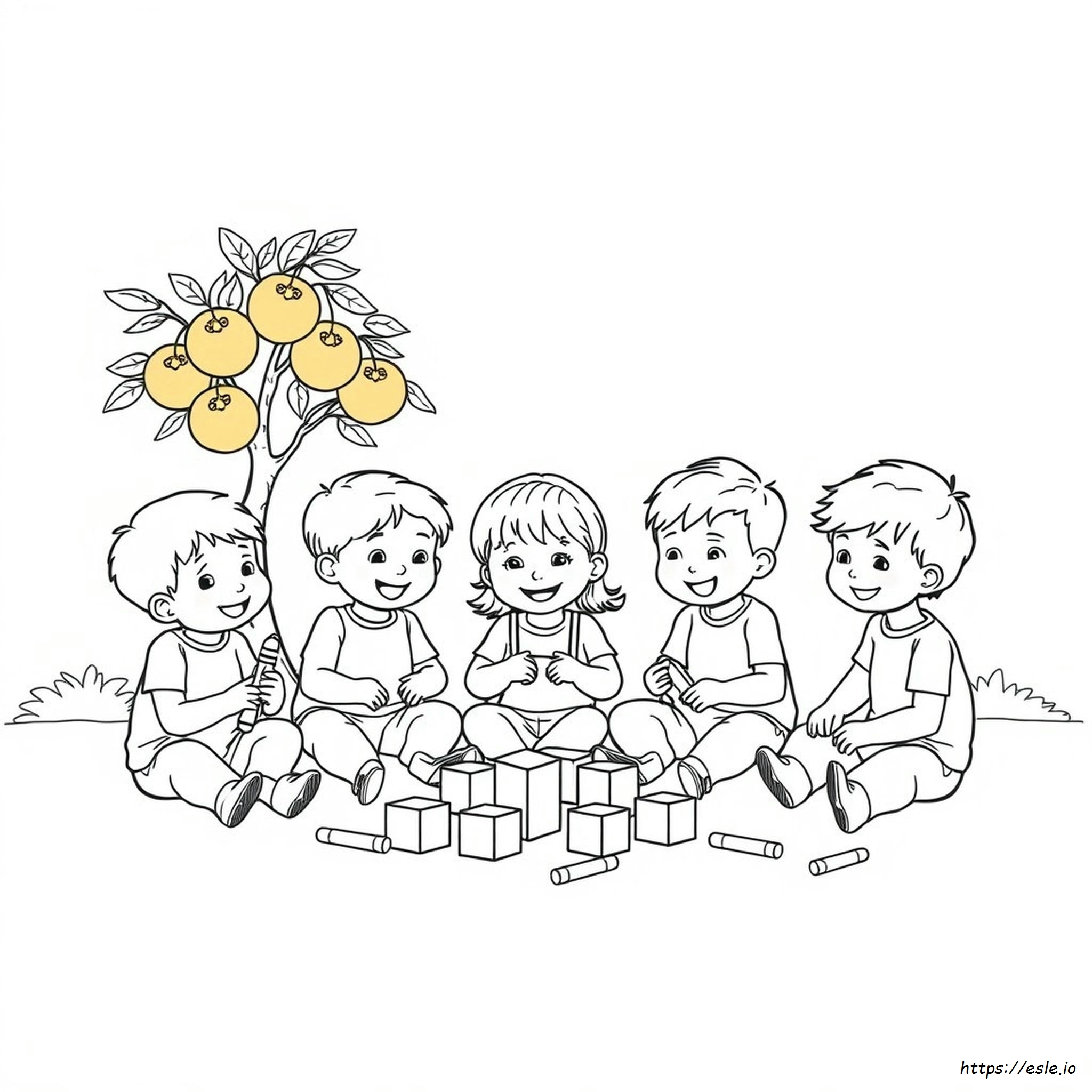 Preschool Orange Coloring Page