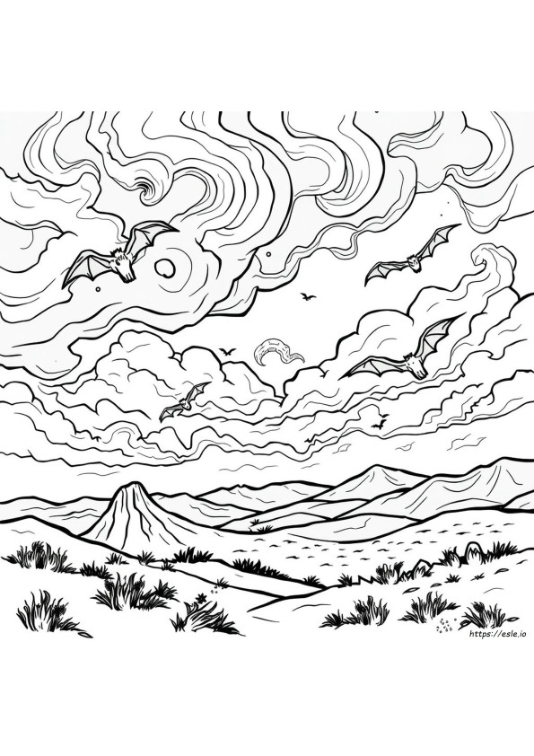 Céu Infectado Para Colorir