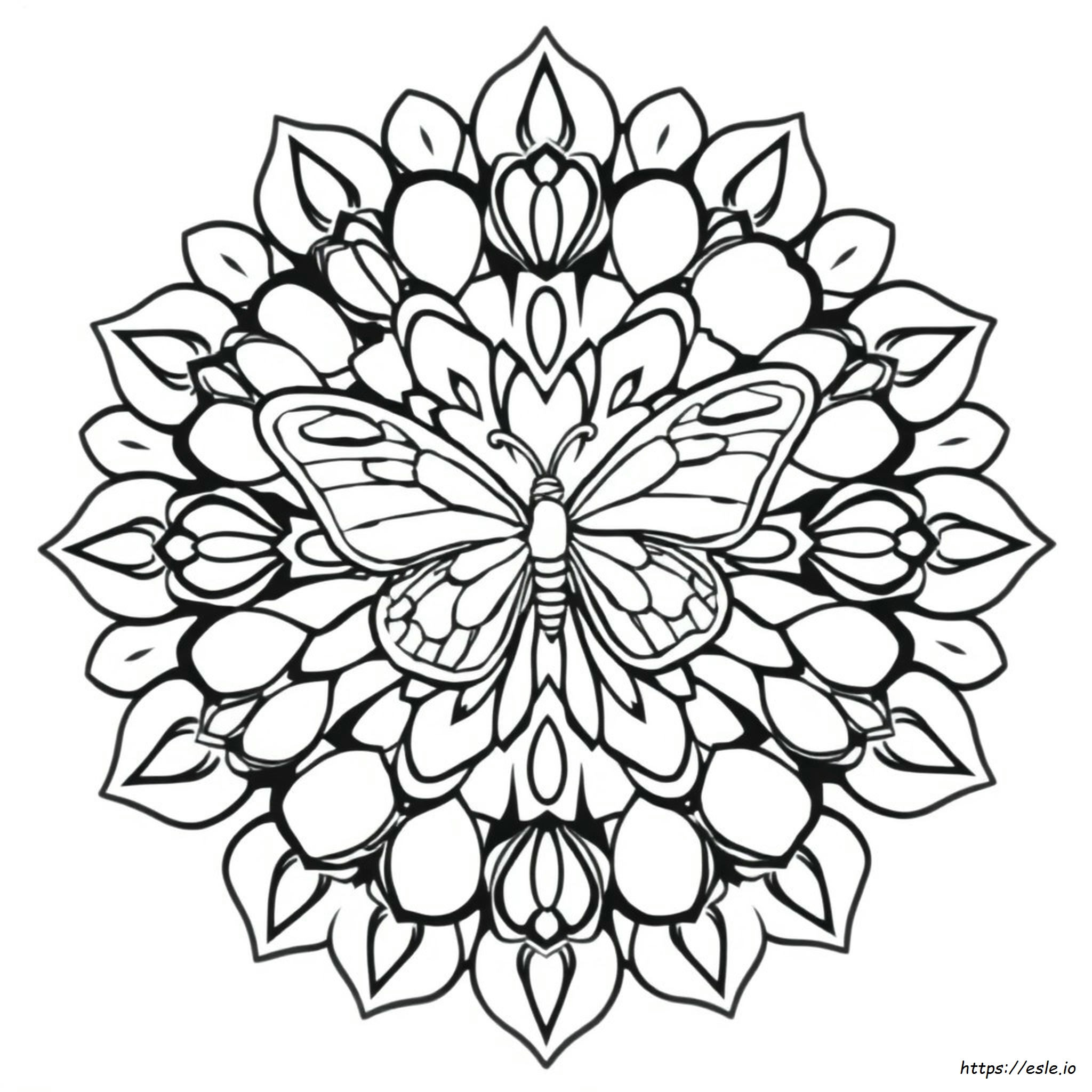 Butterfly Mandala Coloring Page