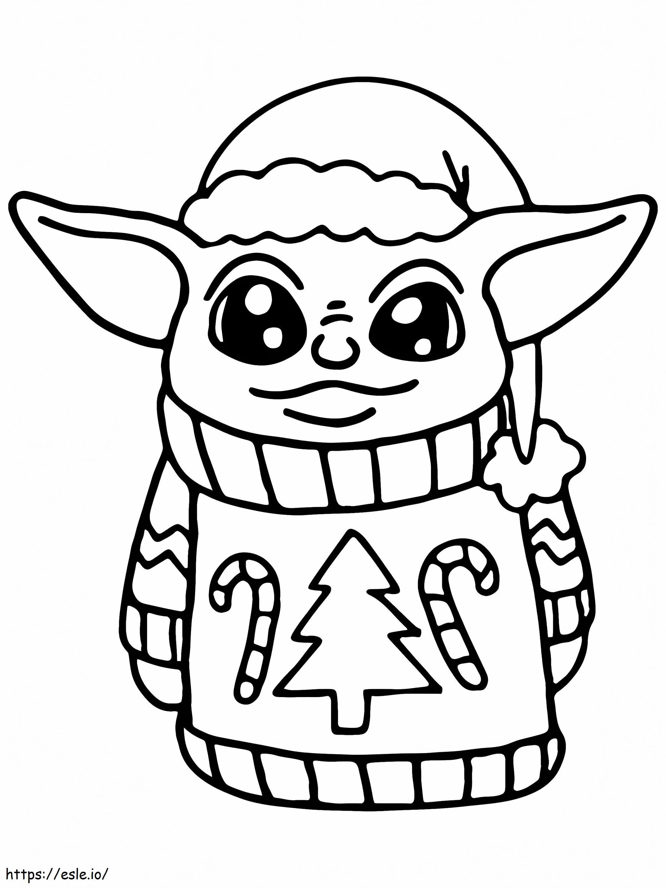 Baby Yoda Navidad Para Colorear 6 para colorear