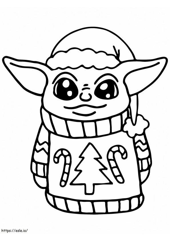 Coloriage Coloriage de Noël de bébé Yoda 6 à imprimer dessin