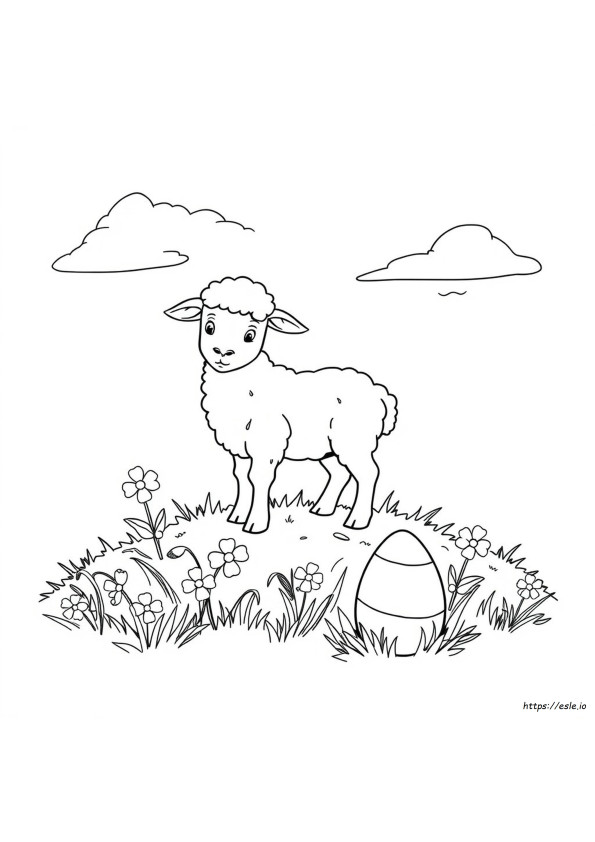 Cordero De Pascua Para Colorear