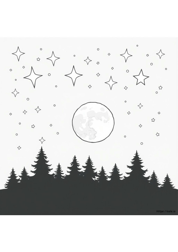 Night Sky Stars Coloring Pages