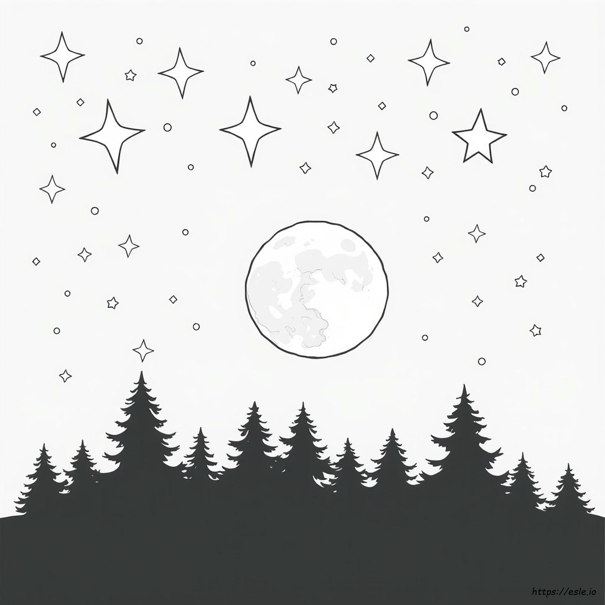 Night Sky Stars Coloring Pages