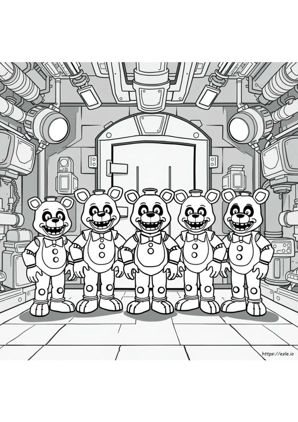 Fnaf World Fnaf Tüm Karakterler Boyama Sayfaları
