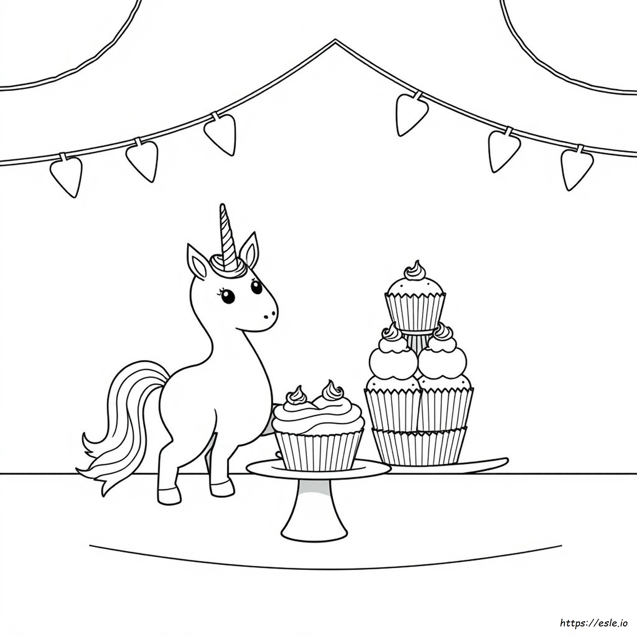Cupcake Unicorno Da Colorare