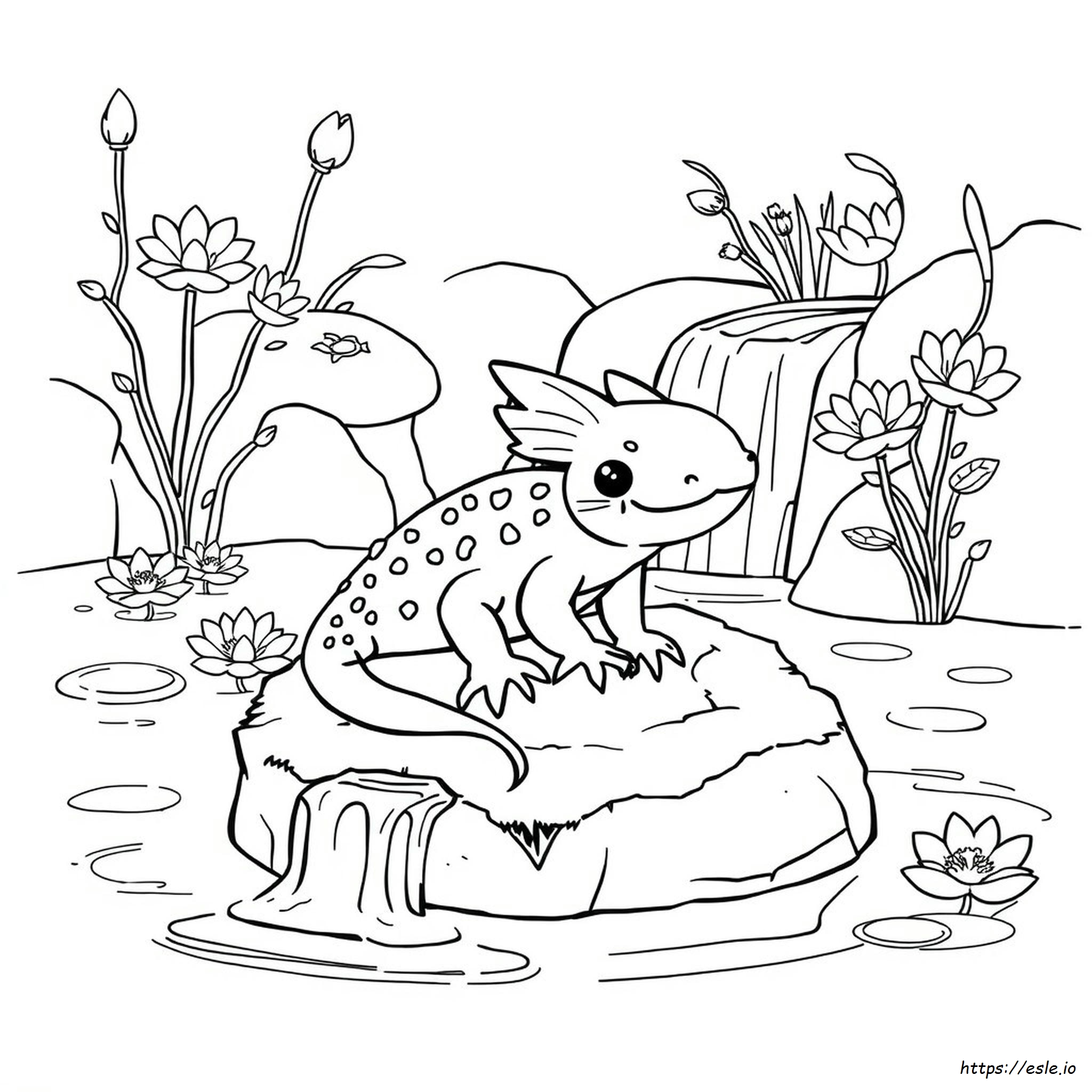 Cute Axolotl Coloring Sheets