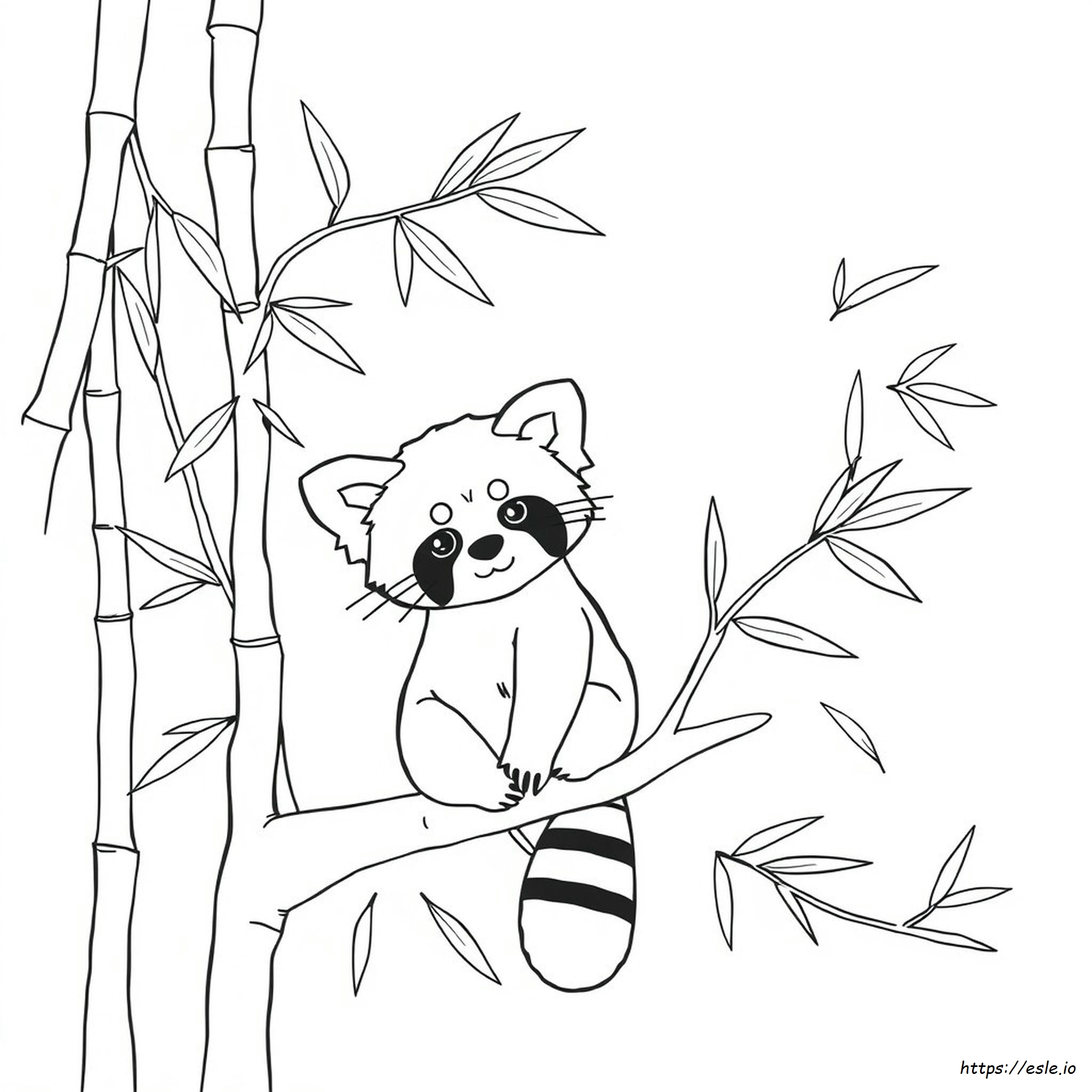 Easy Cute Red Panda Coloring Page