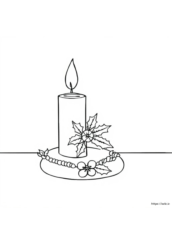 Coloriage Bougie D'hiver Avec Du Houx