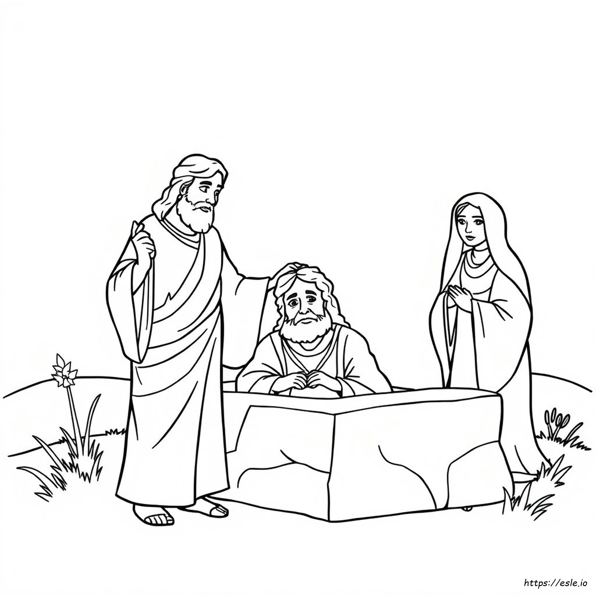 Jezus En Lazarus Kleurplaat kleurplaat