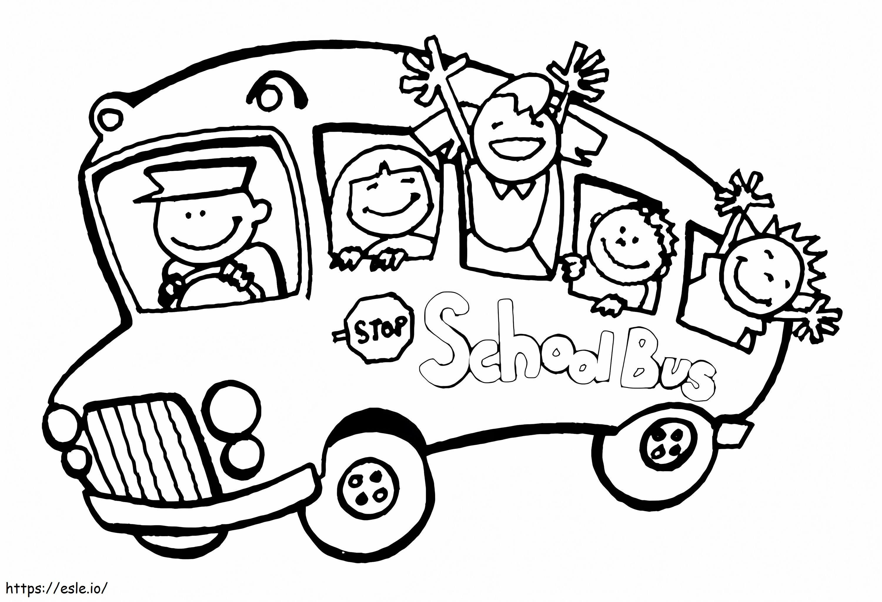 autobús escolar para jardín de infantes para colorear
