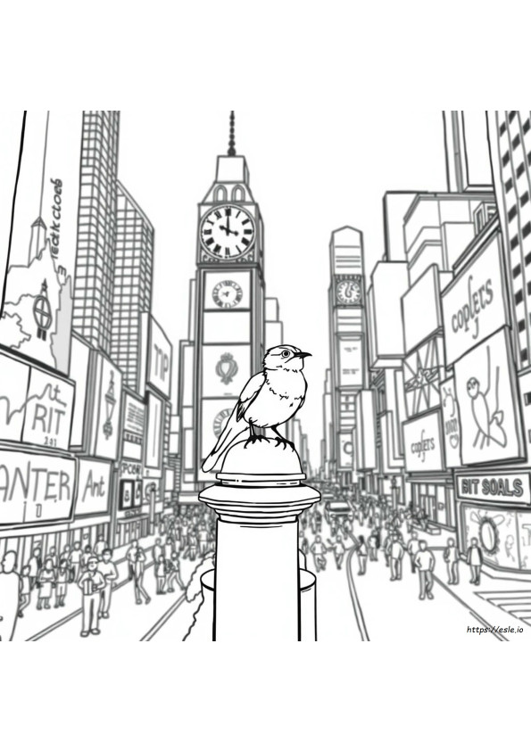 Grilo Em Times Square Para Colorir