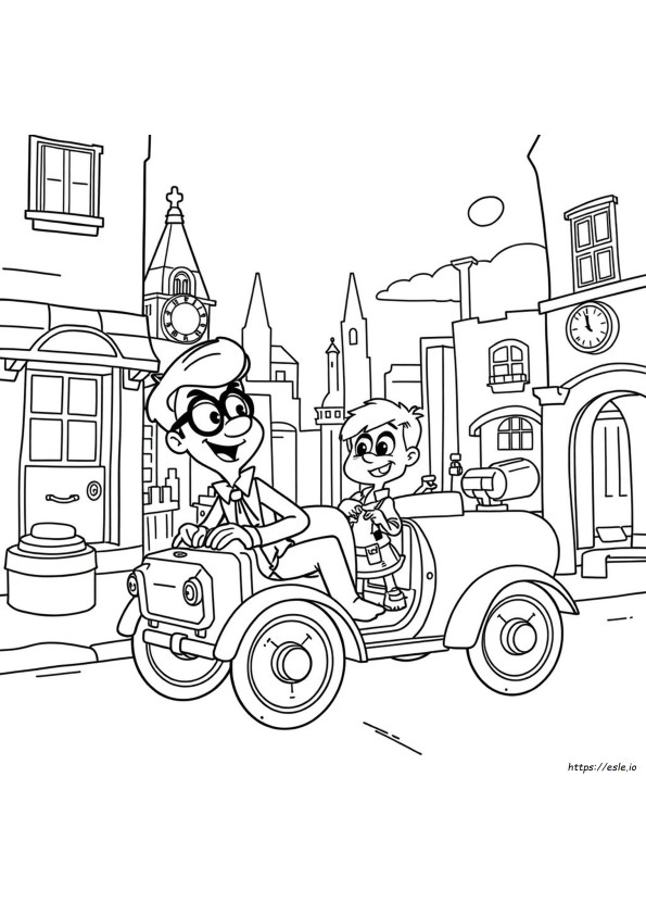 Kolorowanki Pan Peabody I Sherman