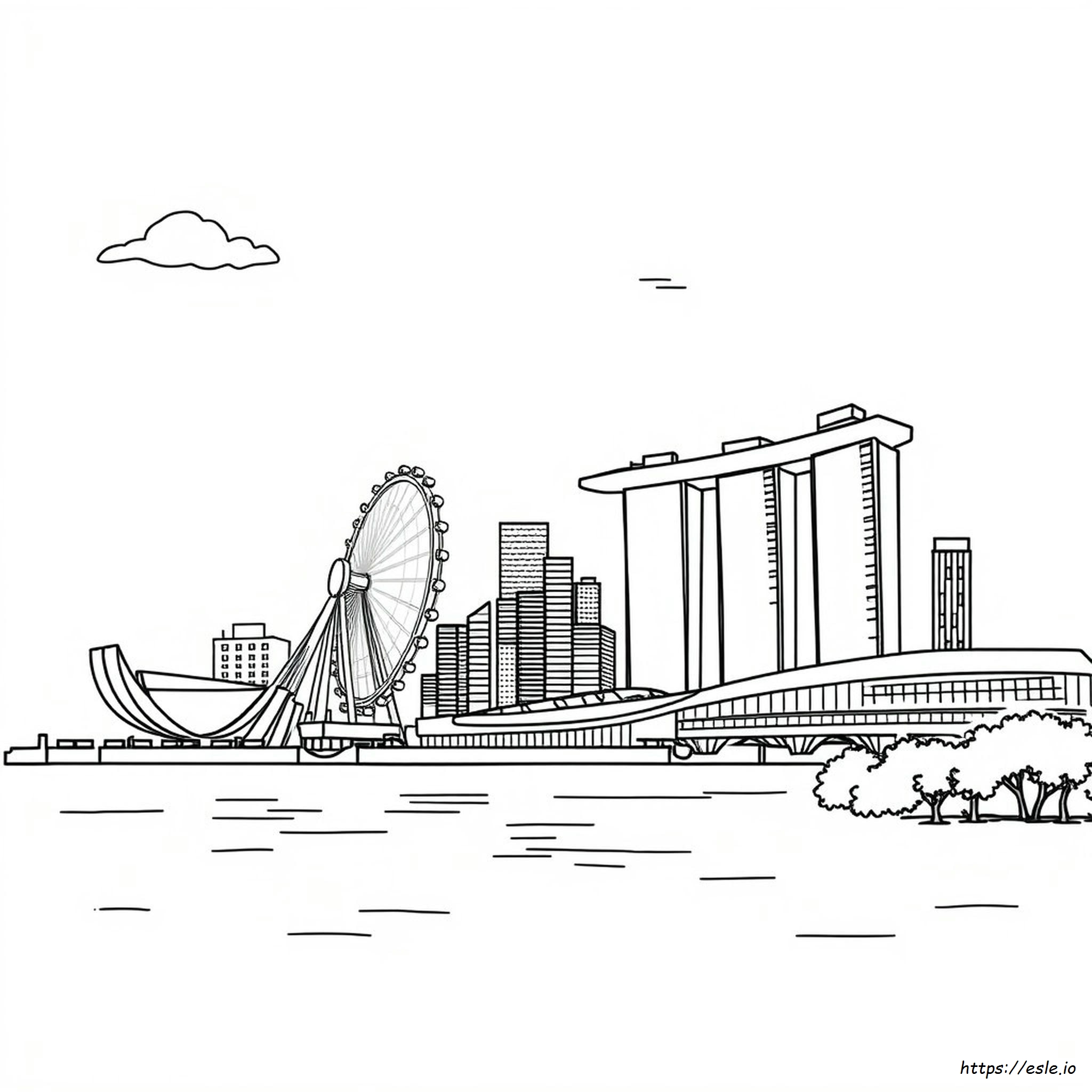 Eenvoudige Singapore Kleurplaten kleurplaat