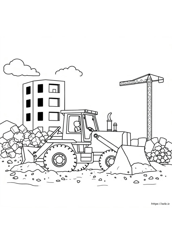 Bulldozer Kleurplaat