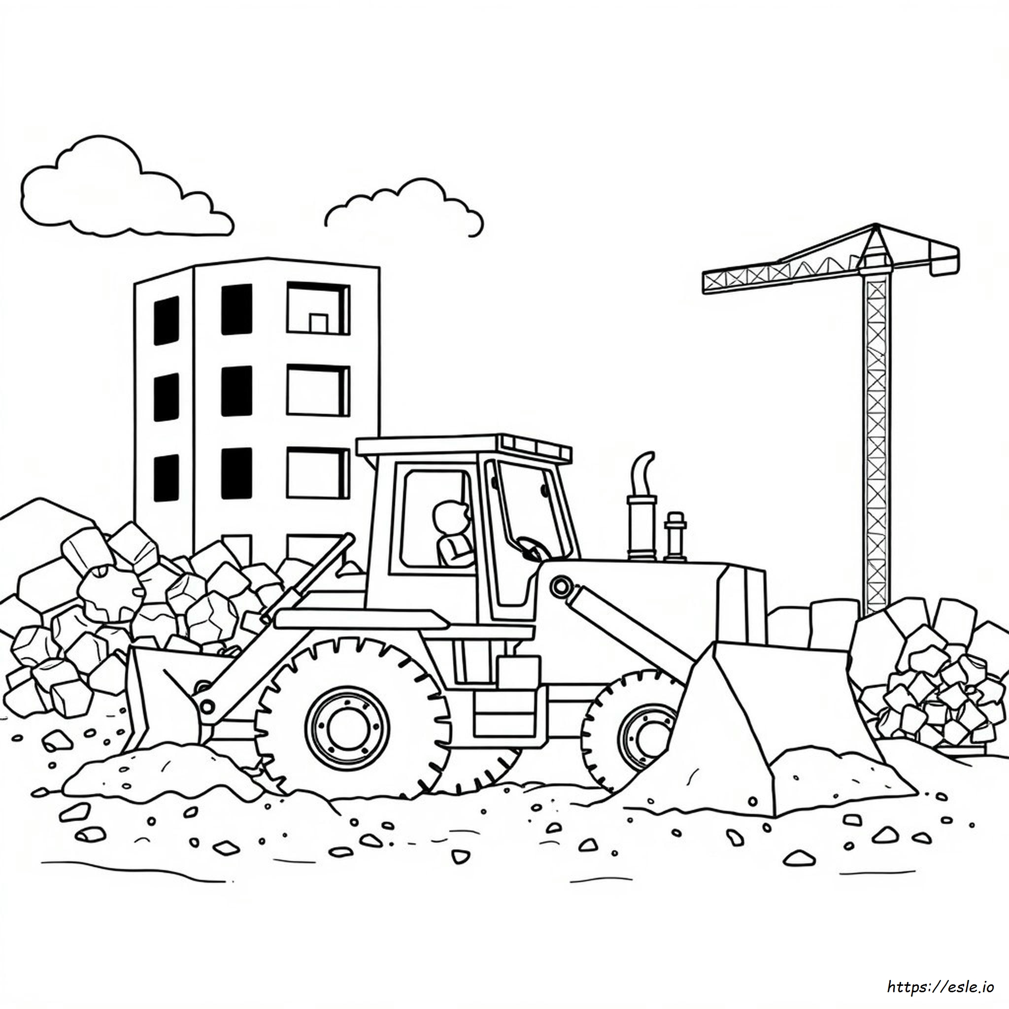 Bulldozer Coloring Page
