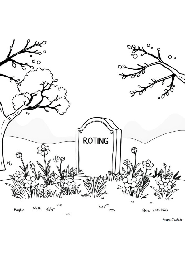 Coloriage Tombe