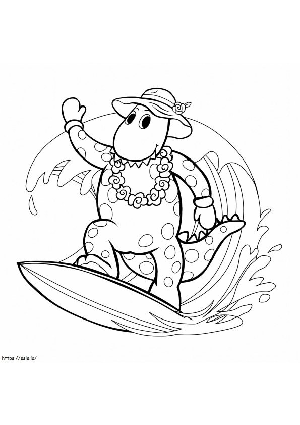Wiggles Dorothy Surfing coloring page