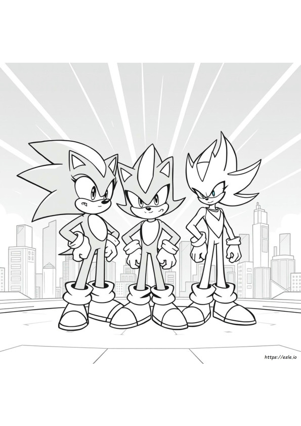 Coloriages Super Sonic Super Shadow Super Silver