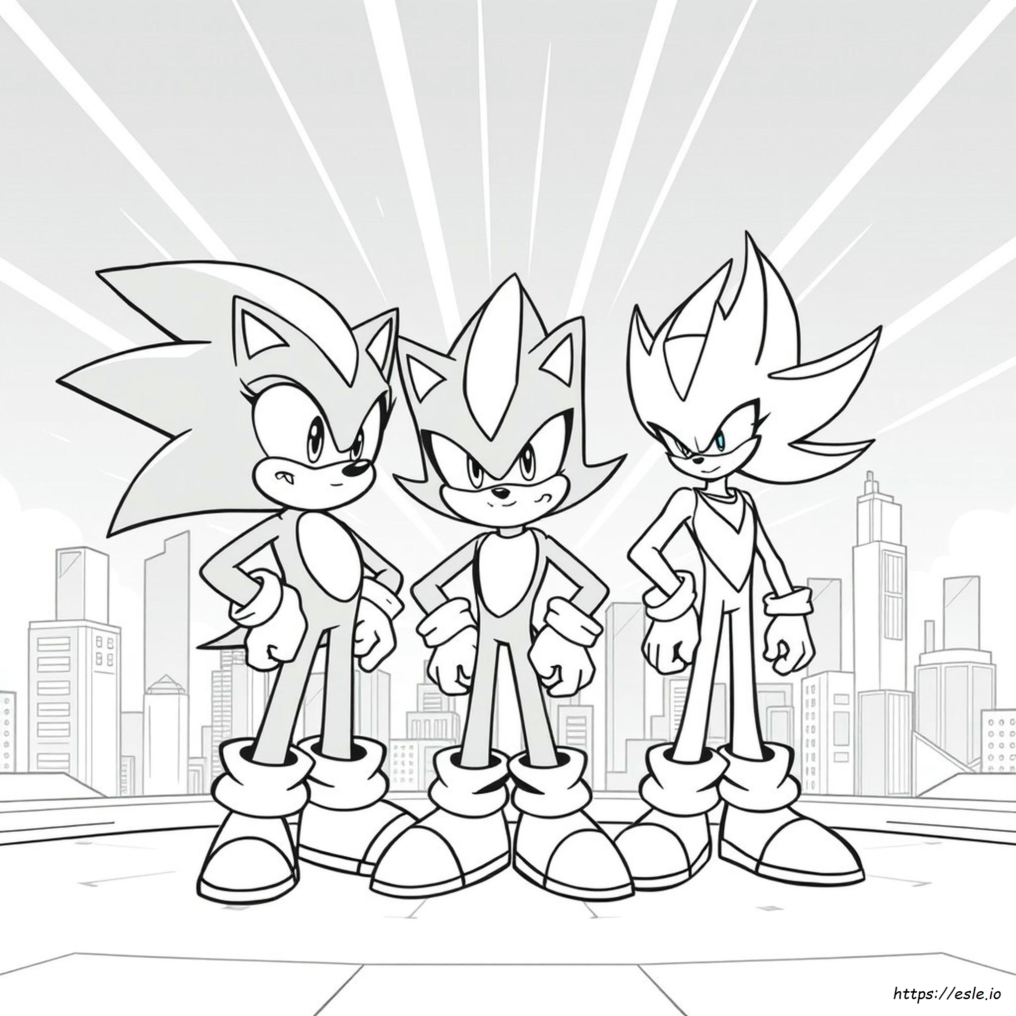 Super Sonic Super Shadow Super Silver Ausmalbilder