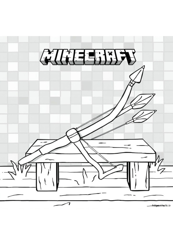 Minecraft Bow And Arrow Coloring Page