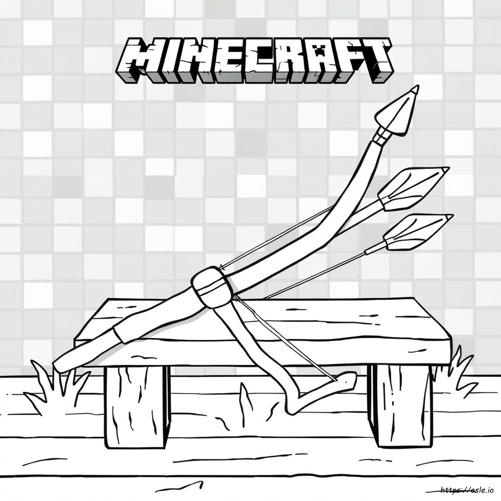 Minecraft Bow And Arrow Coloring Page