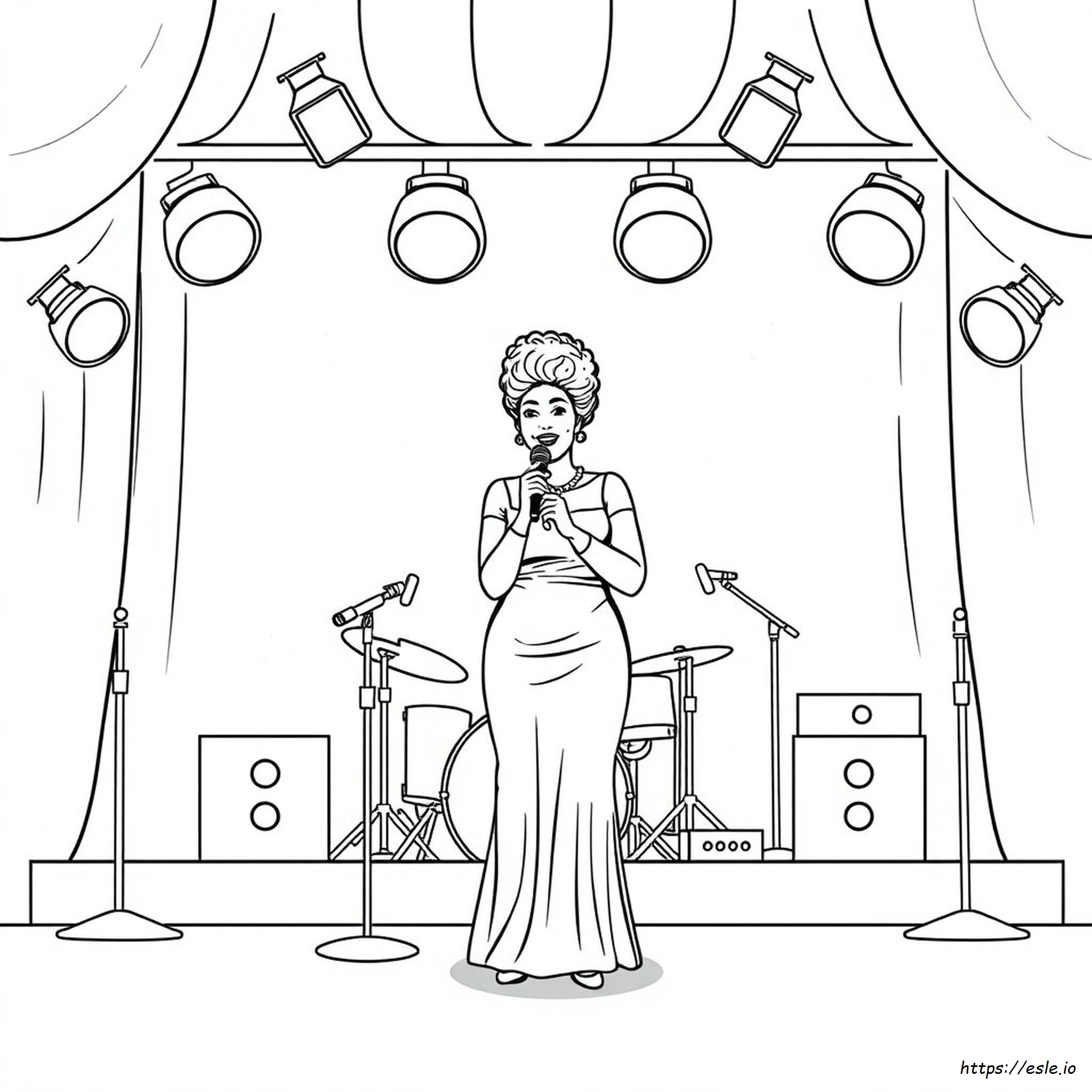 Kleurplaten Van Billie Holiday kleurplaat