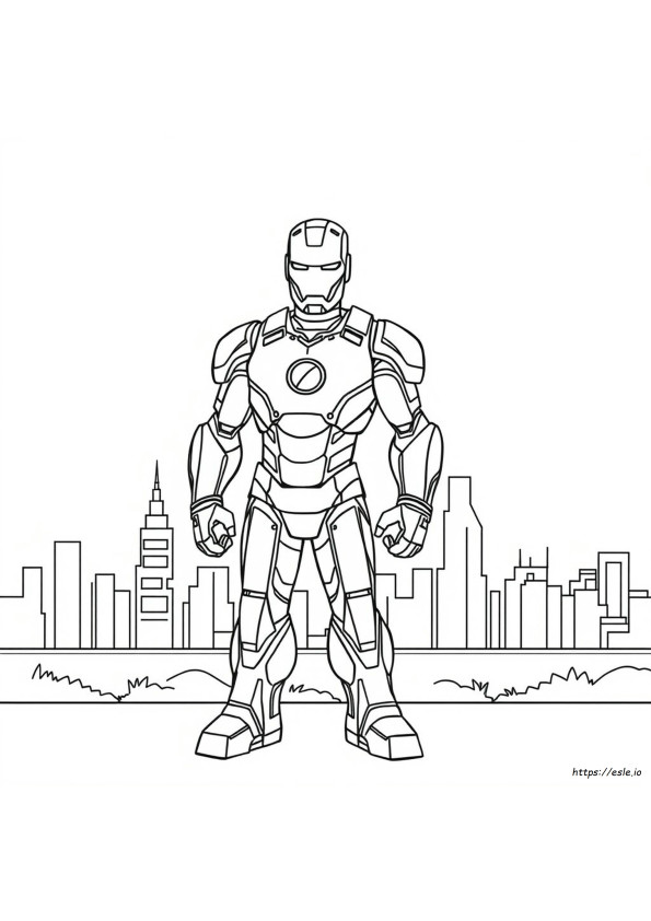 Iron Man Omtrek Om In Te Kleuren