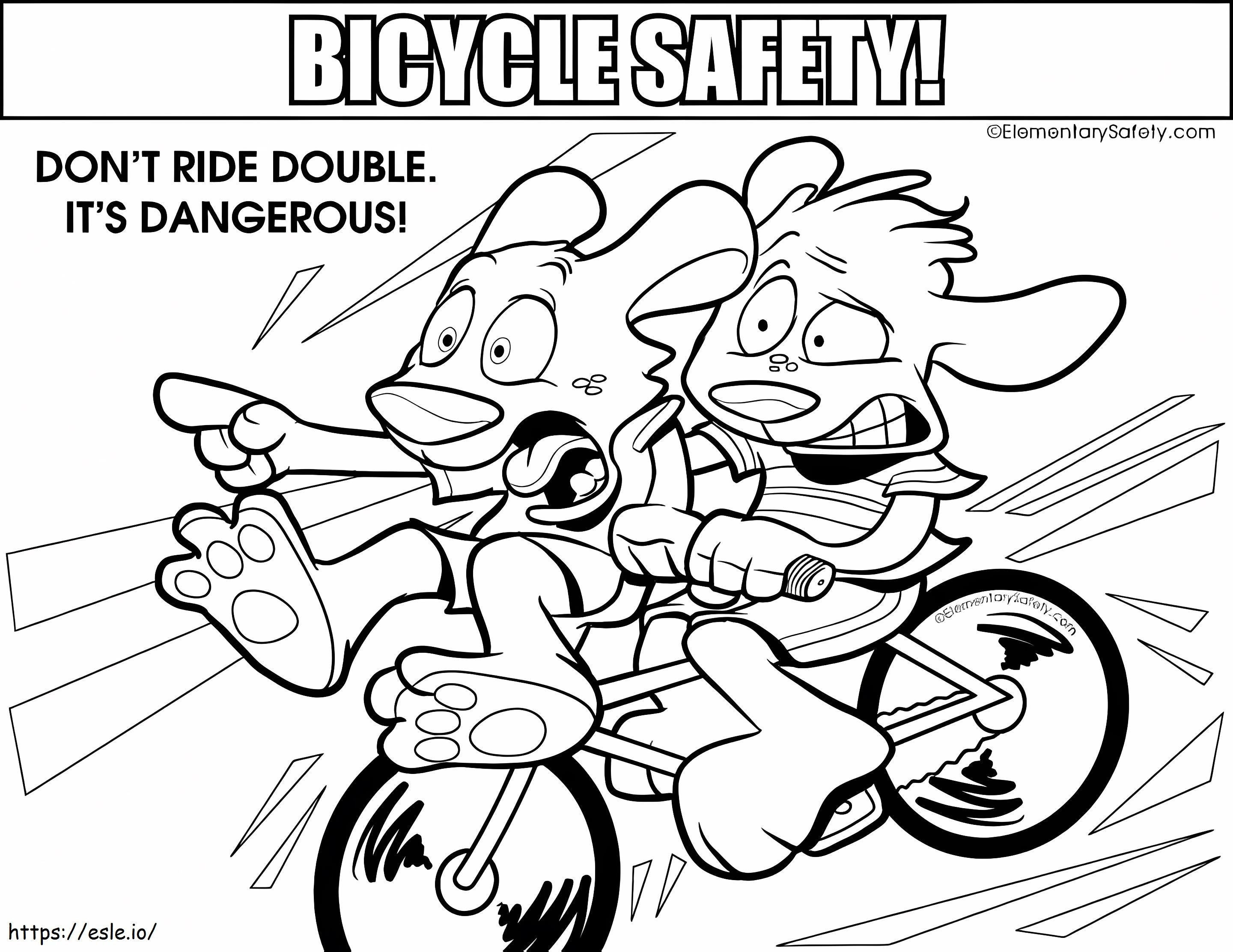 二人乗り禁止自転車の安全性 ぬりえ - 塗り絵