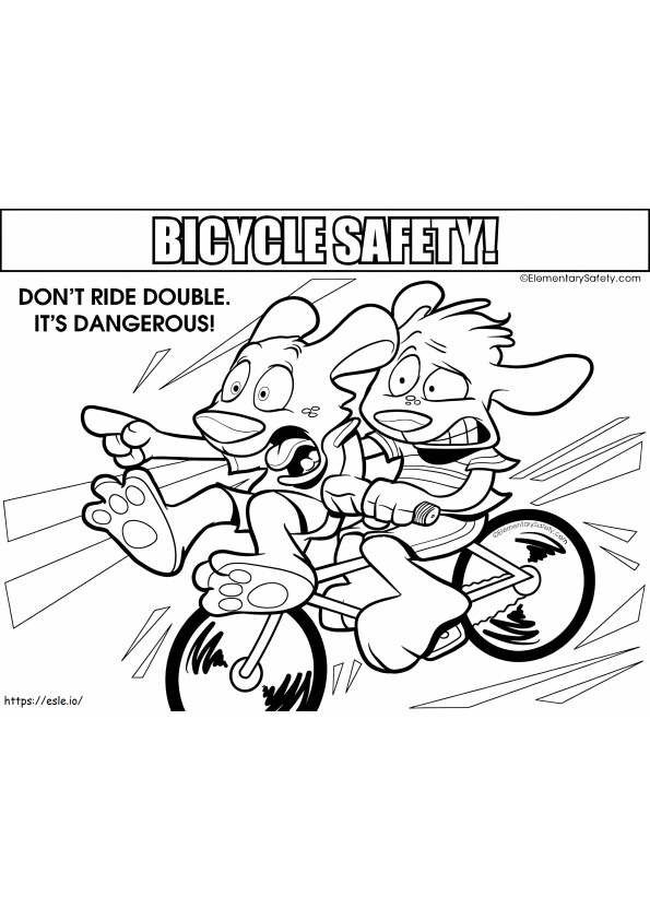 Não ande de bicicleta dupla Segurança para colorir