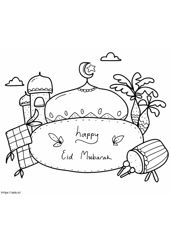 Happy Eid Al-Adha coloring page