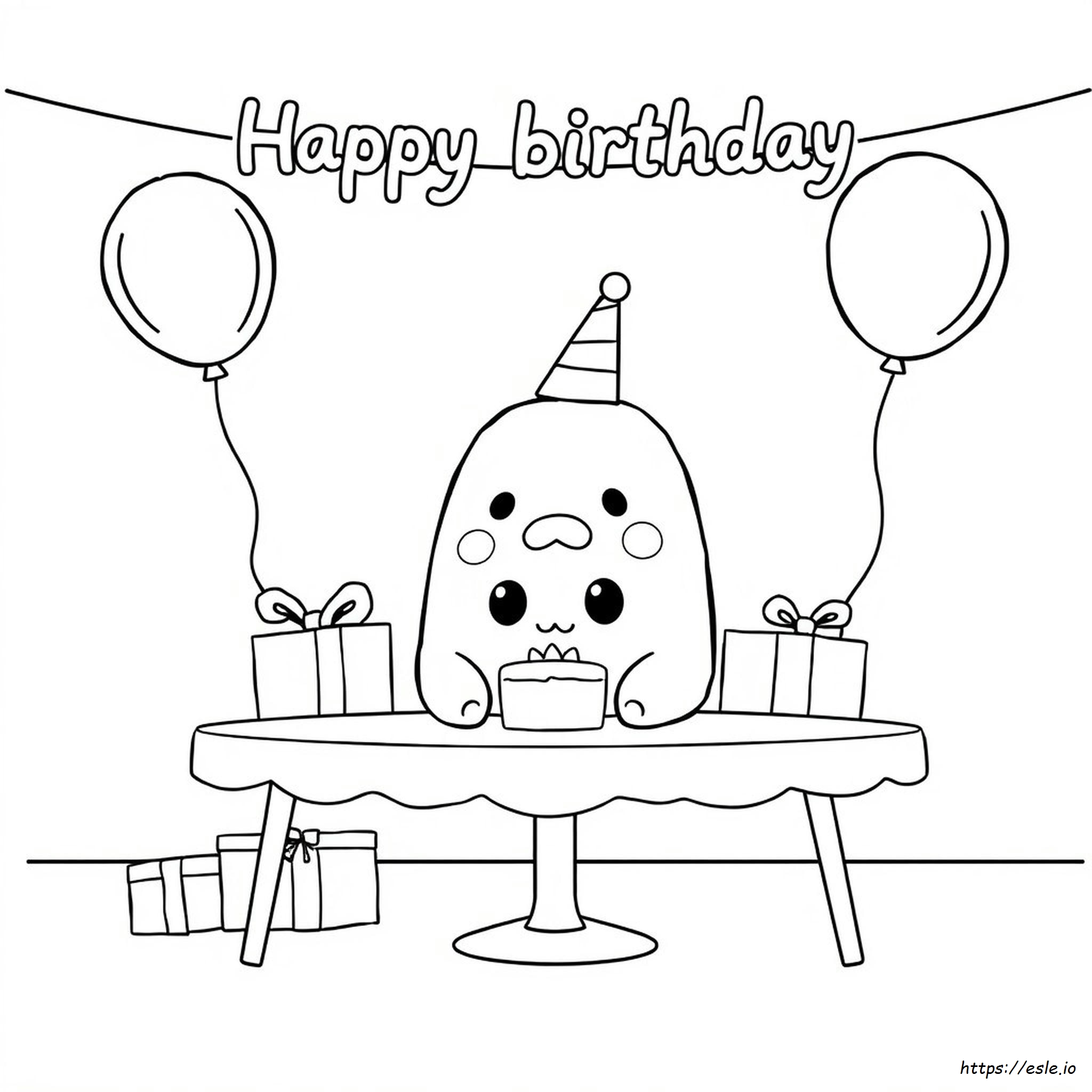Pagina Da Colorare Squishmallow Felice Compleanno
