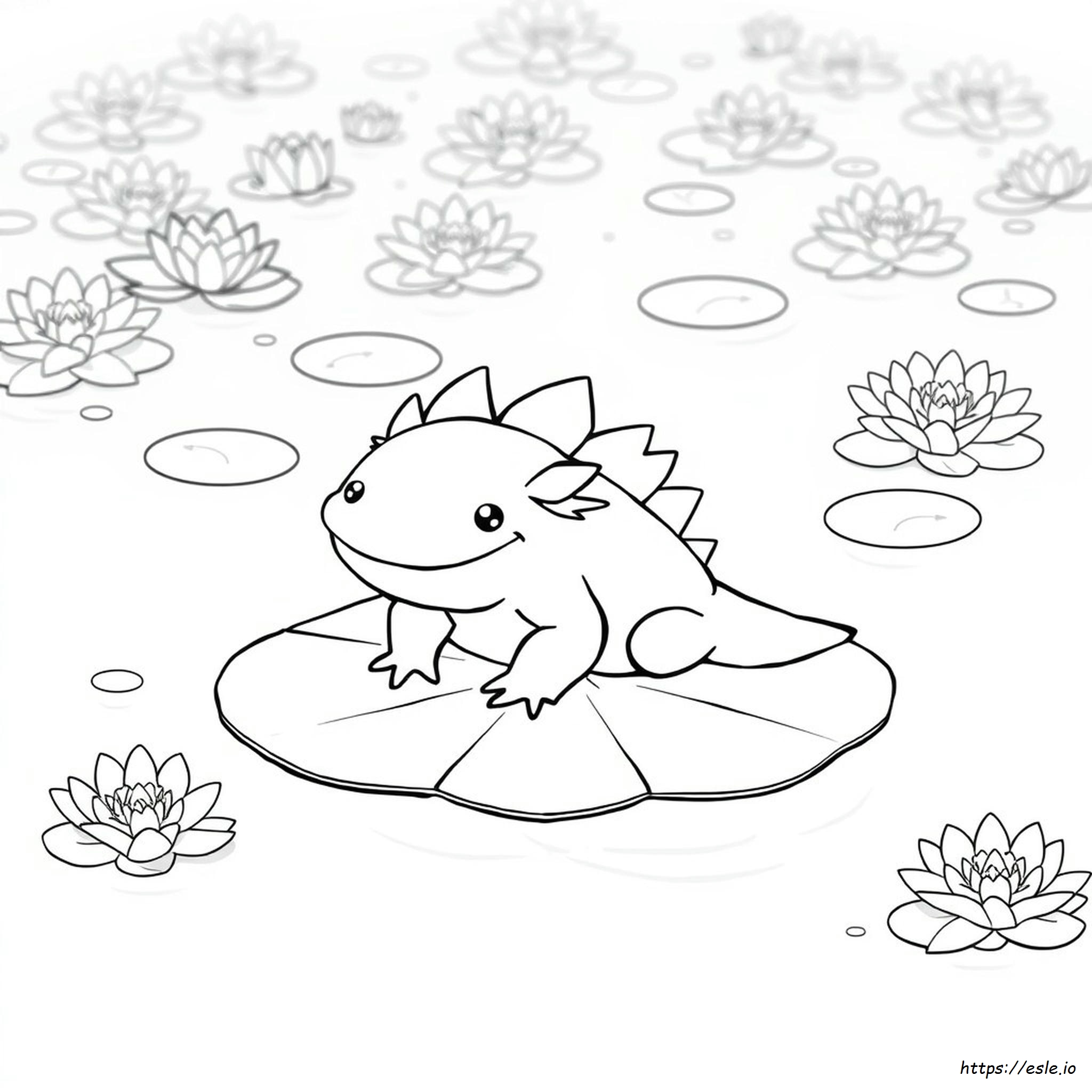 Kawaii Cute Axolotl Coloring Pages