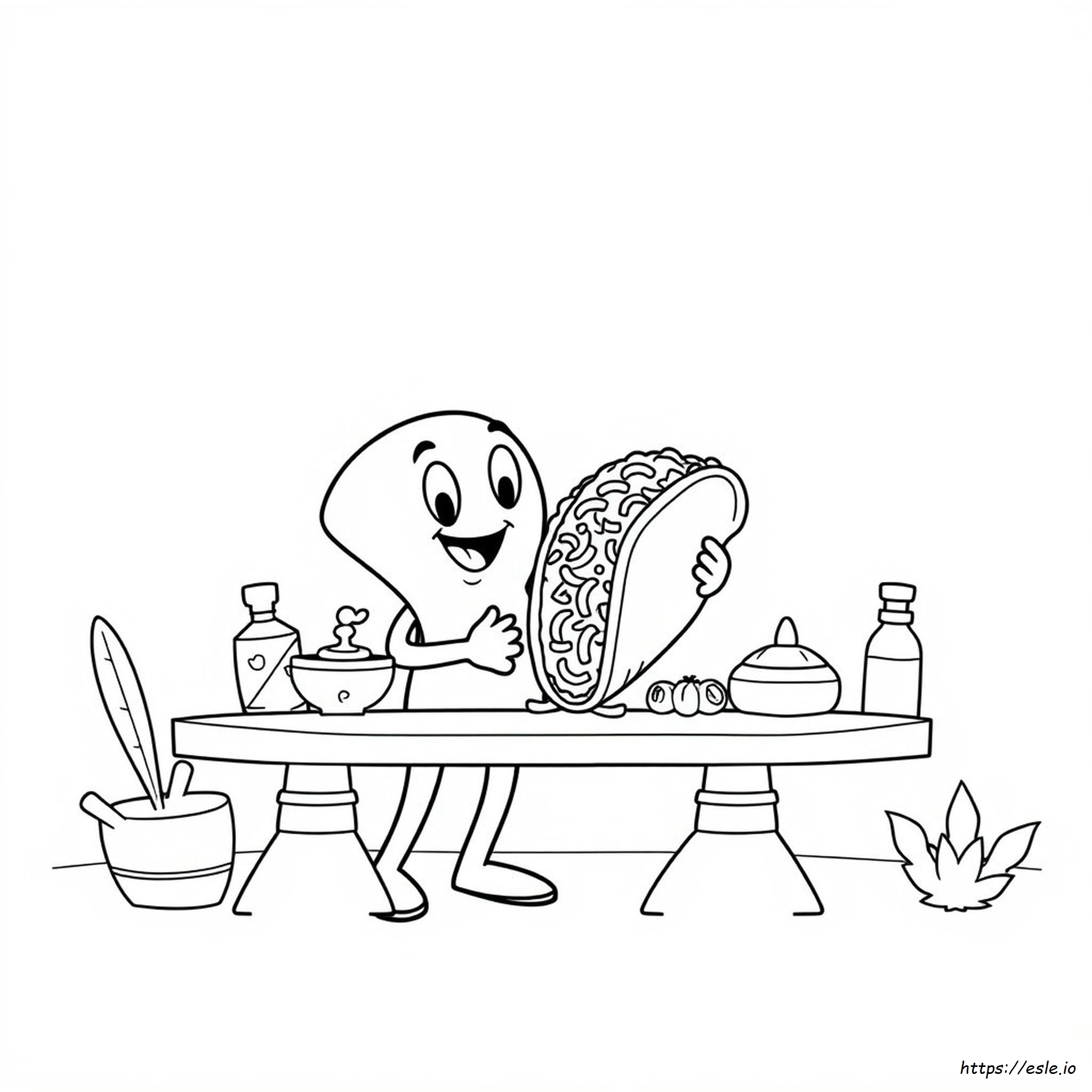 Disegno Di Taco Stampabile Da Colorare