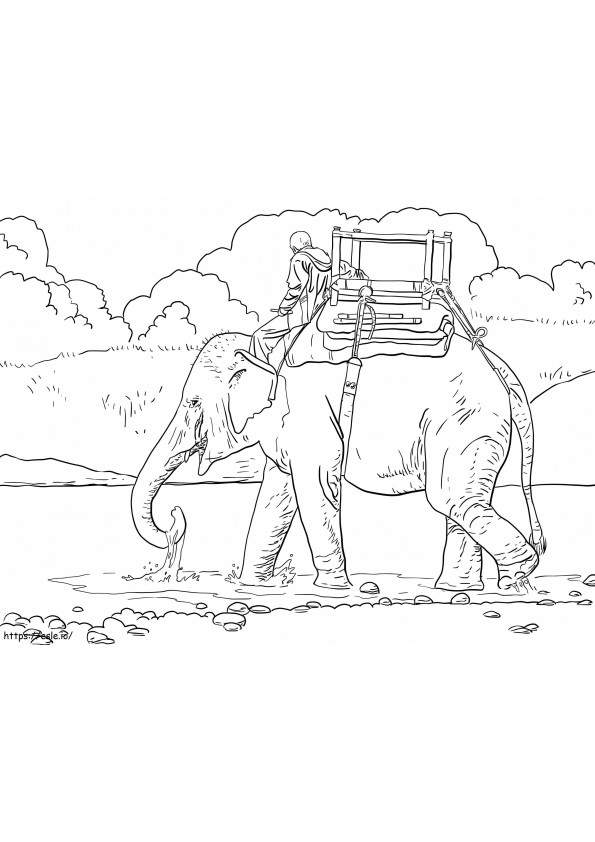 Riding Elephant coloring page