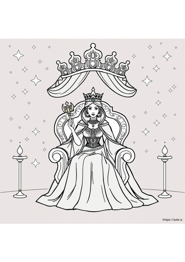 Rainha Negra Para Colorir