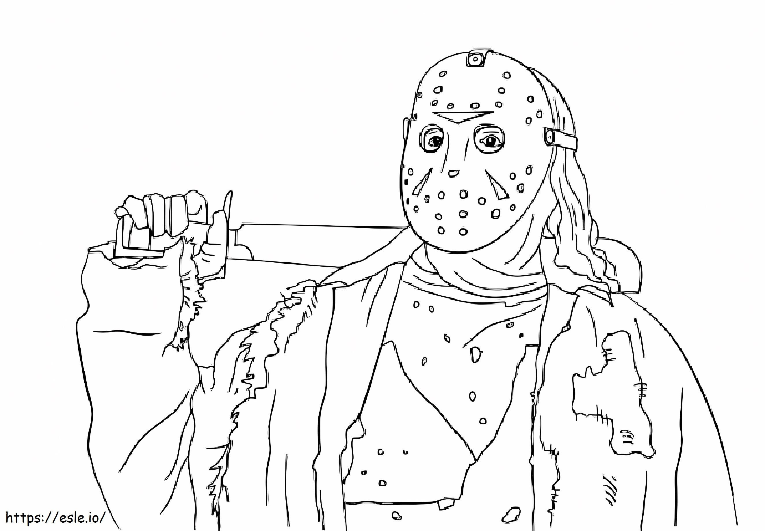 Michael Myers con máscara para colorear