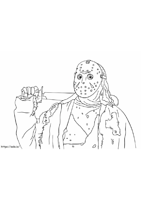 Michael Myers met masker kleurplaat