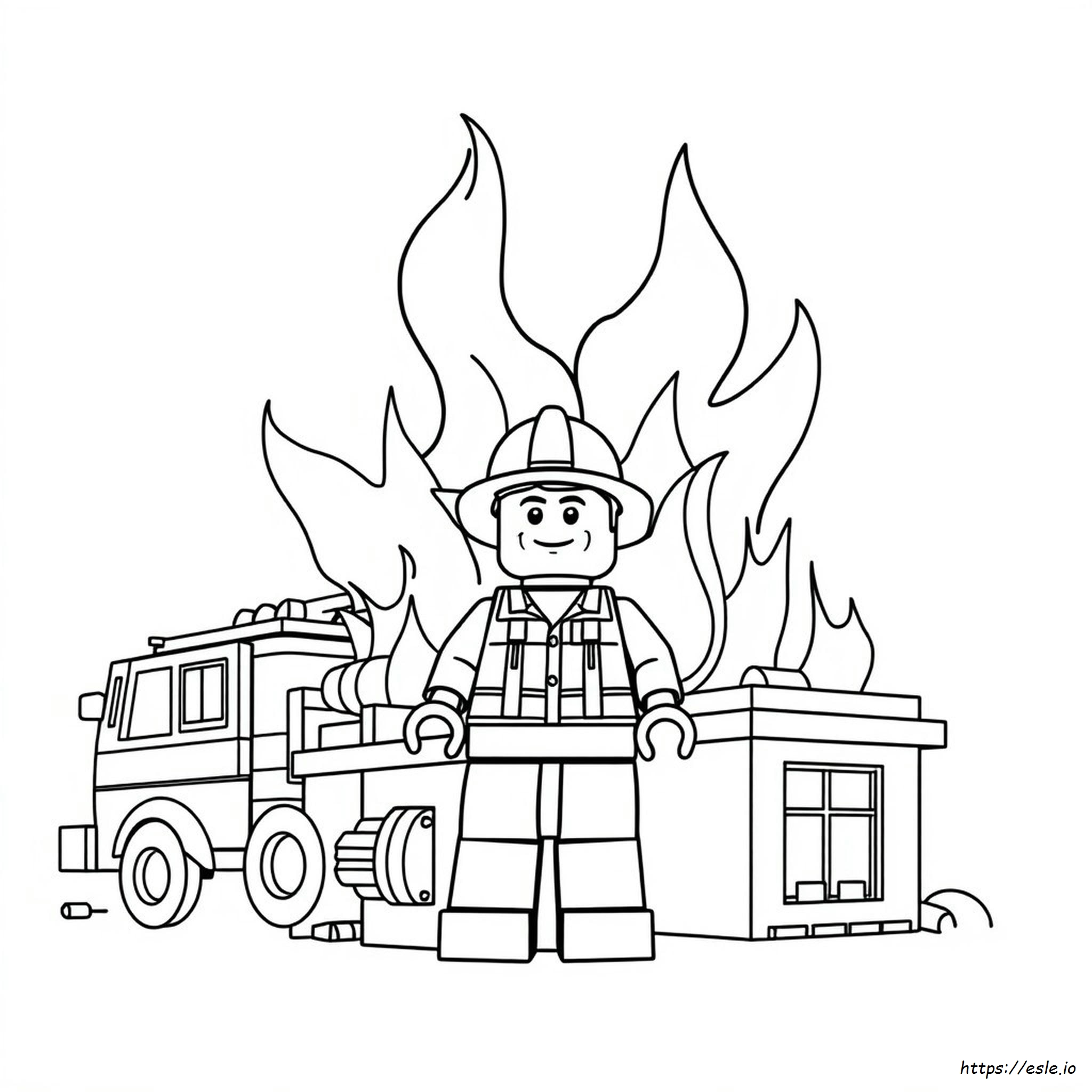 Lego Fire Coloring Pages