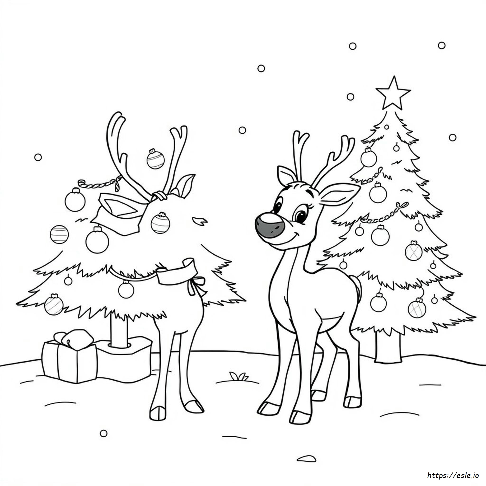 Gratis Printbare Kerst Kleurplaten Rudolph kleurplaat