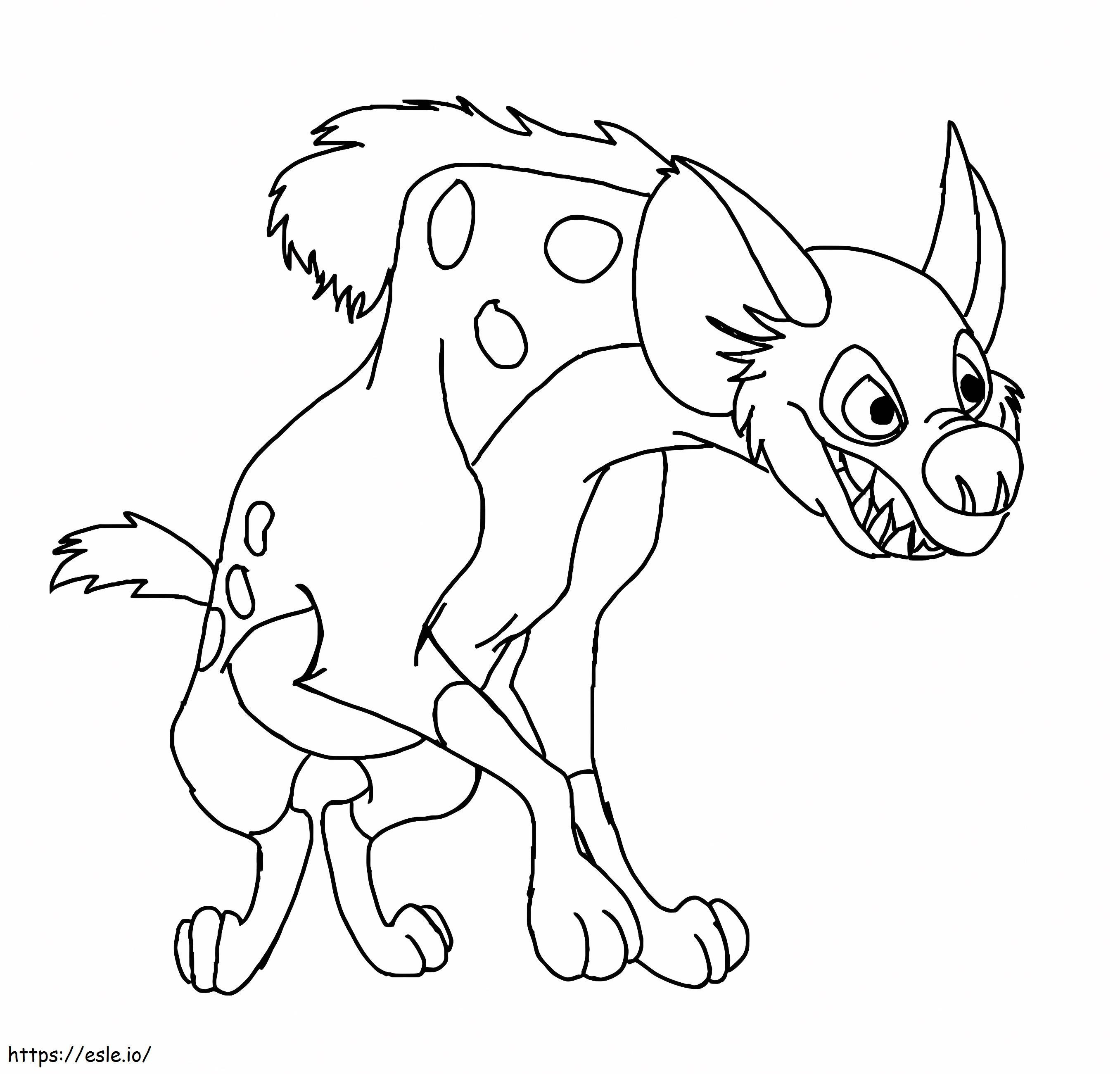 Coloriage Hyène animée à imprimer dessin