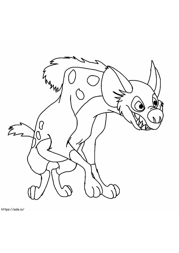 Animoitu hyena värityskuva