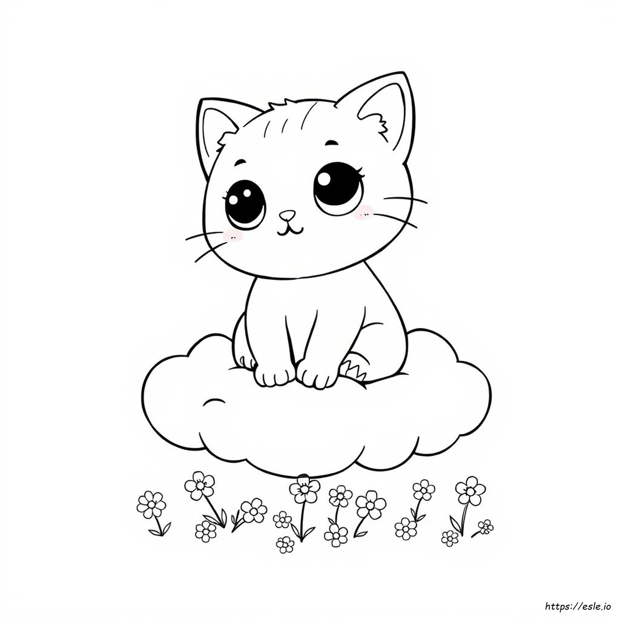 Kawaii Cat Colouring Pages
