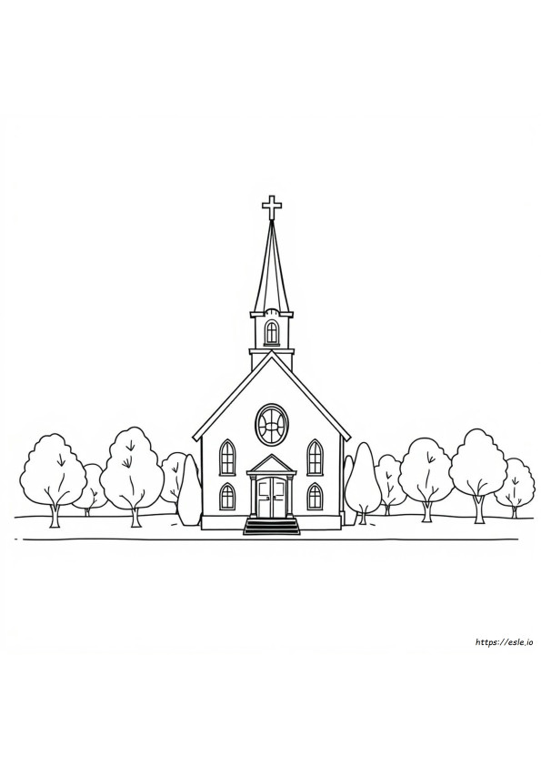 Gambar Mewarnai Gedung Gereja