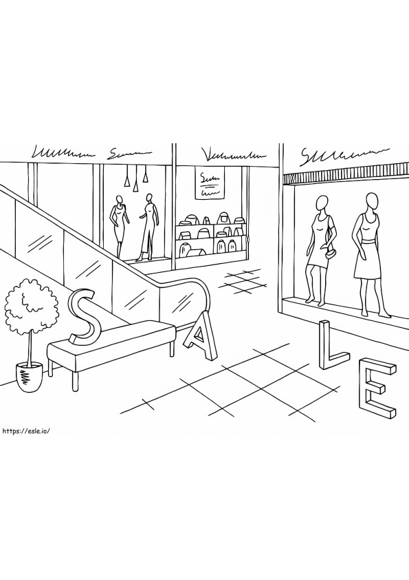 Shopping Mall To Print coloring page