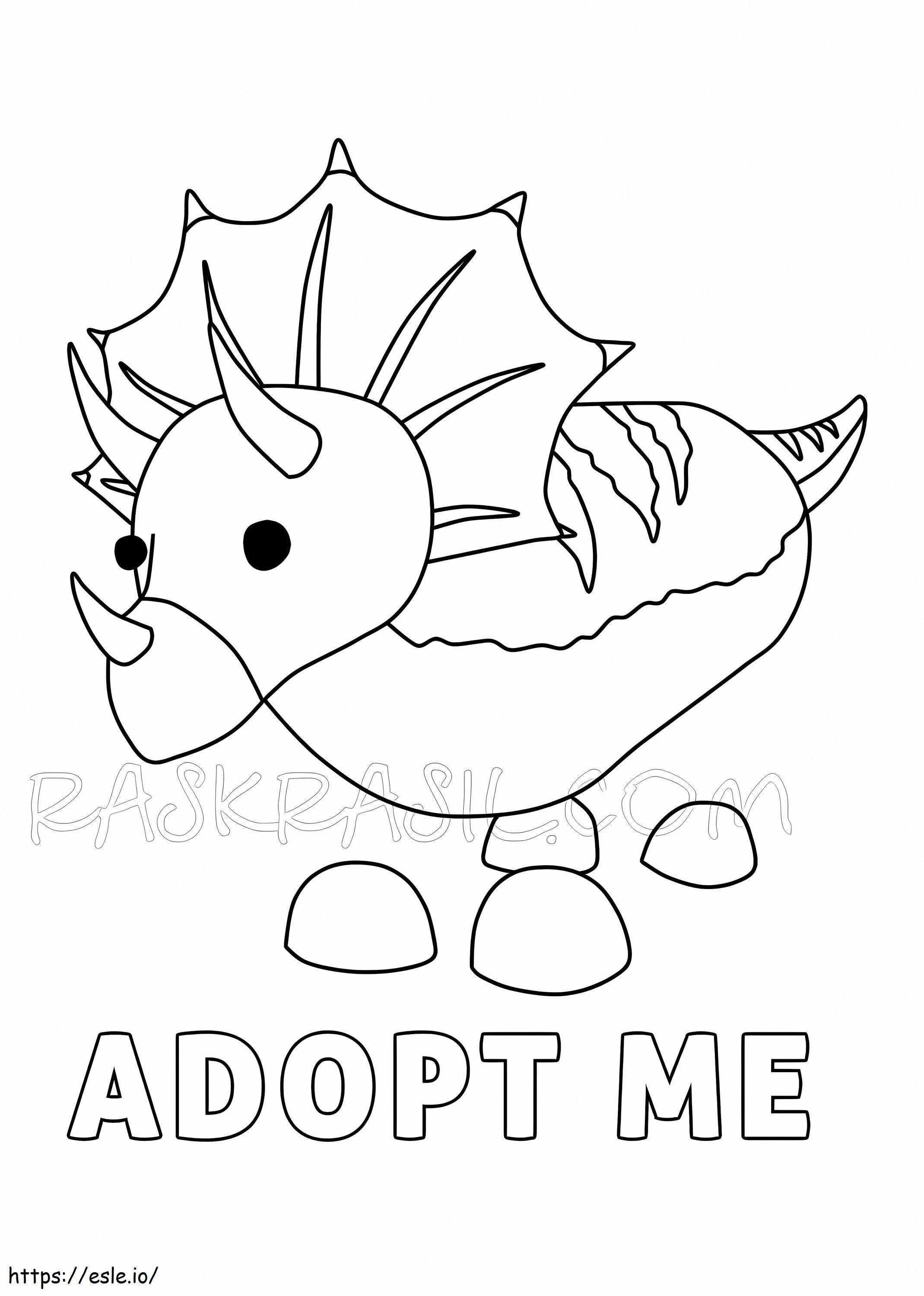 Coloriage Tricératops Adoptez-moi à imprimer dessin
