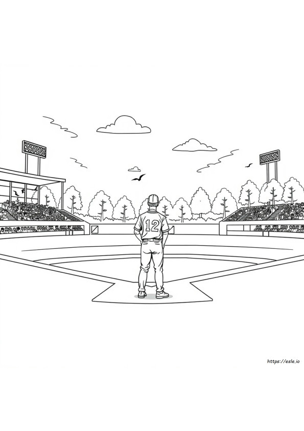 Baseball Field Coloring Pages Printable